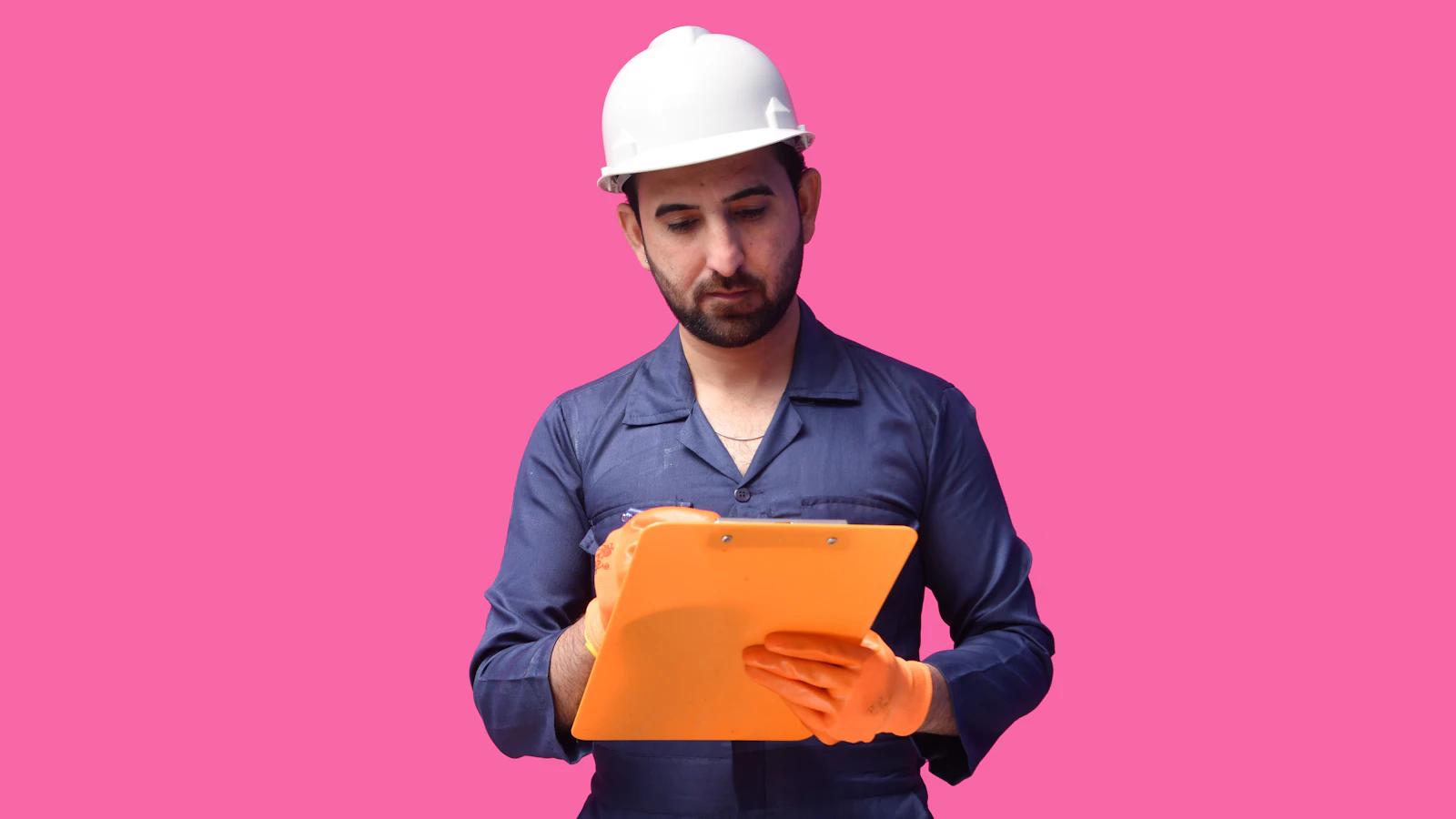 a person wearing a hard hat
