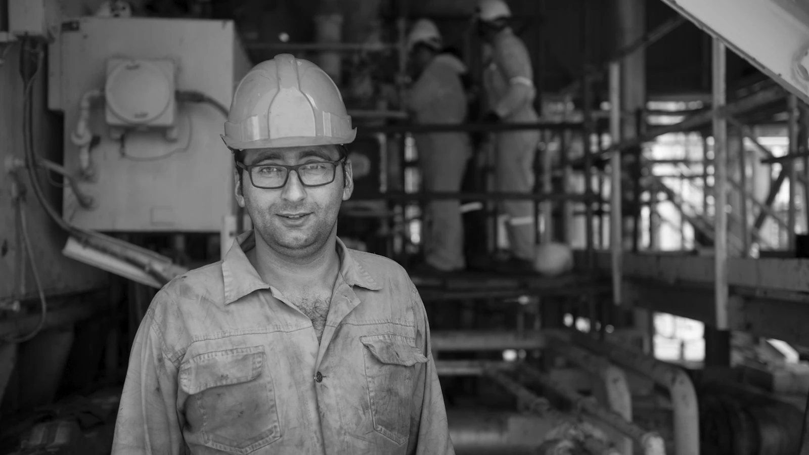 a man wearing a hard hat