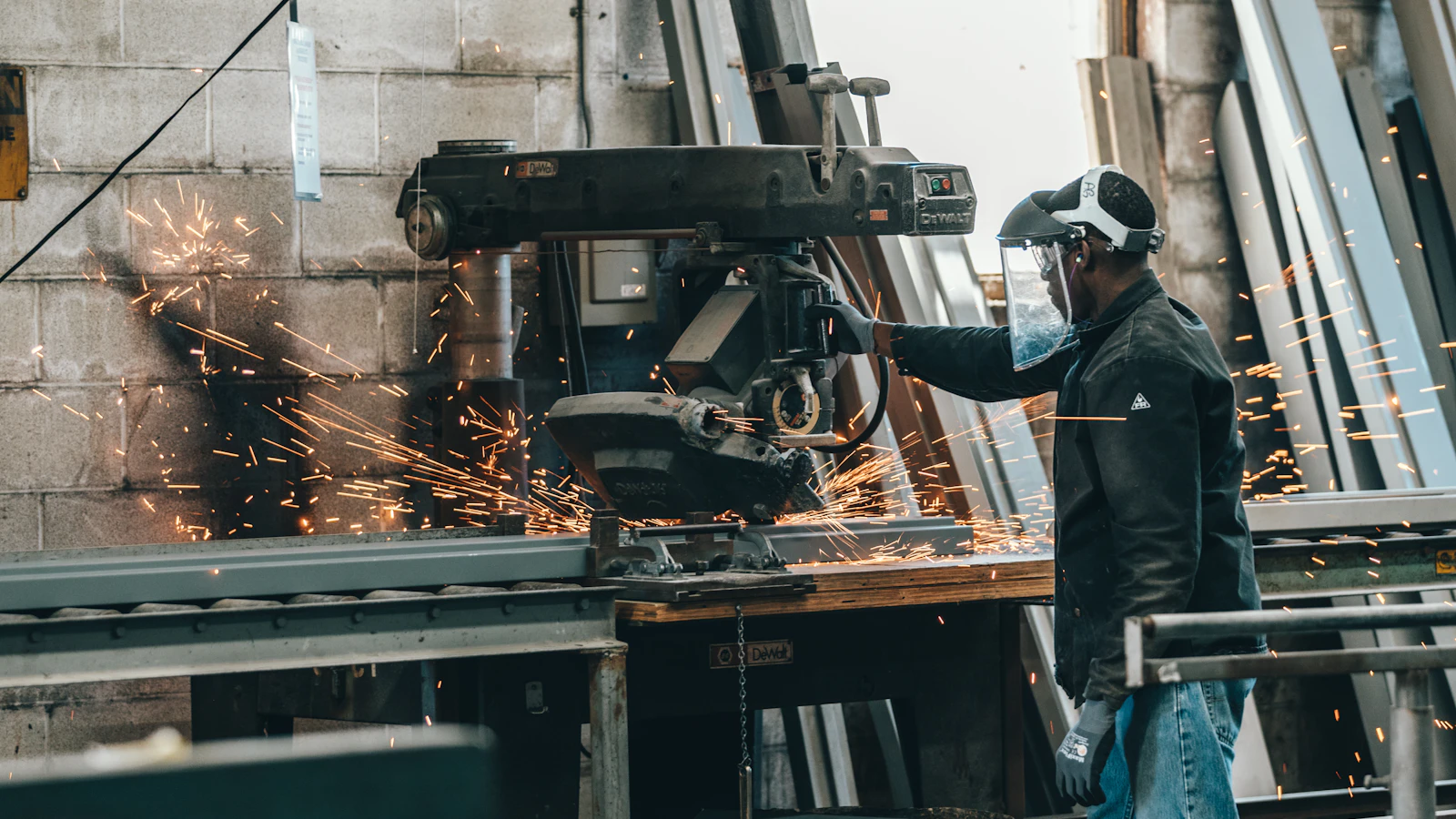 man working on tools