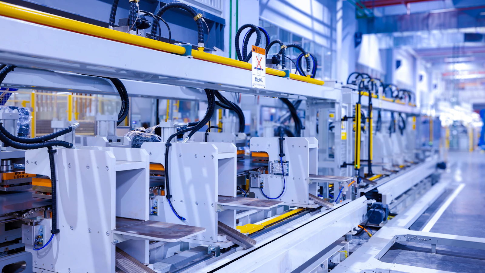 a factory with a lot of machines in it
