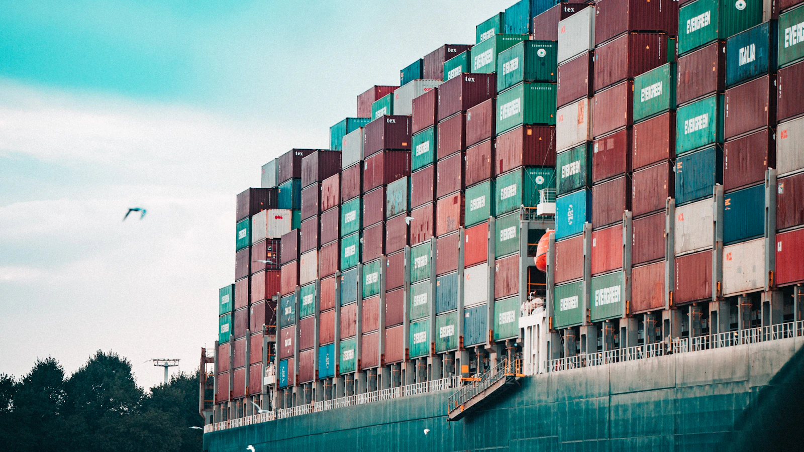 a large cargo ship loaded with lots of containers