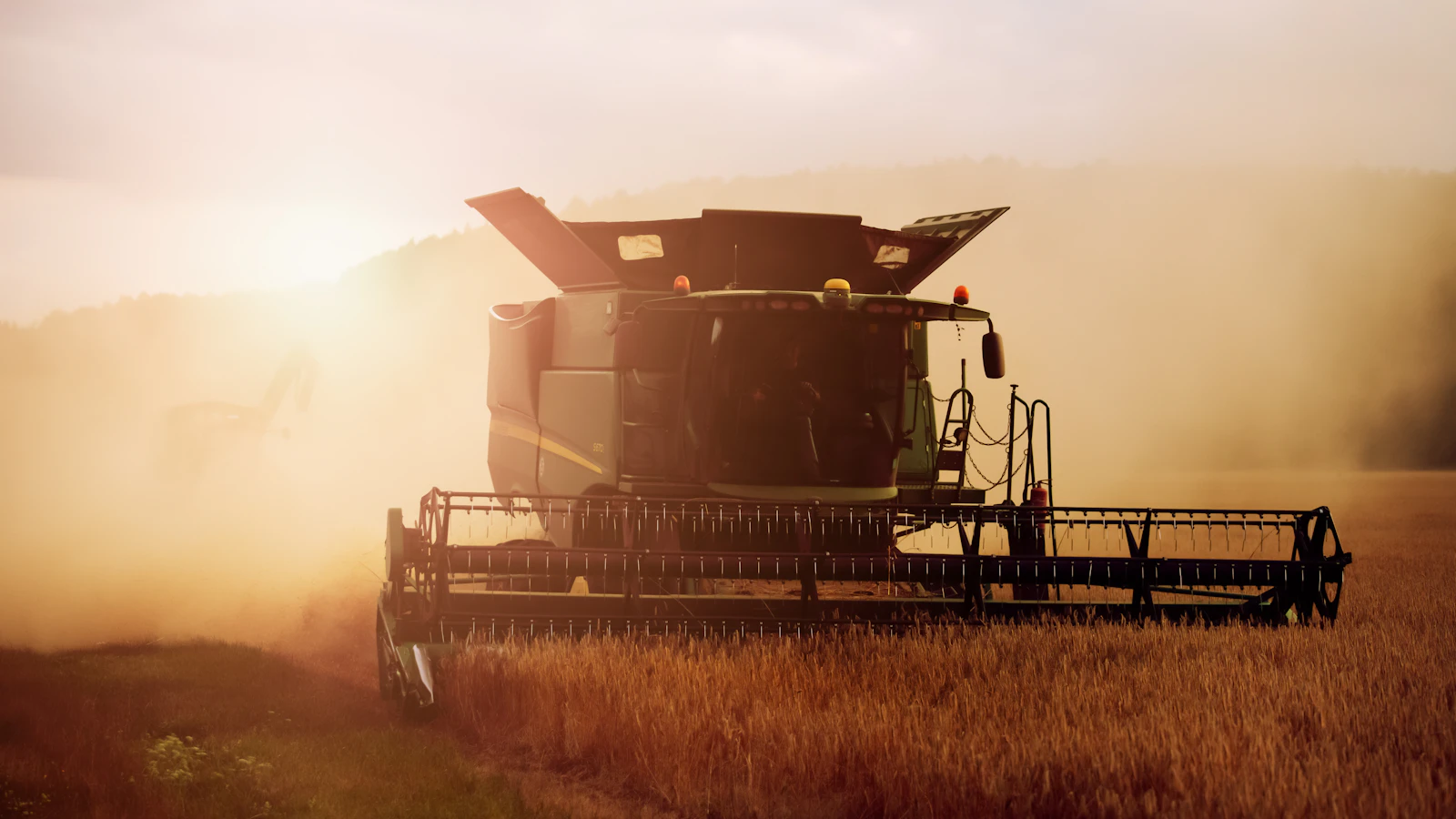 black farming harvesting machine