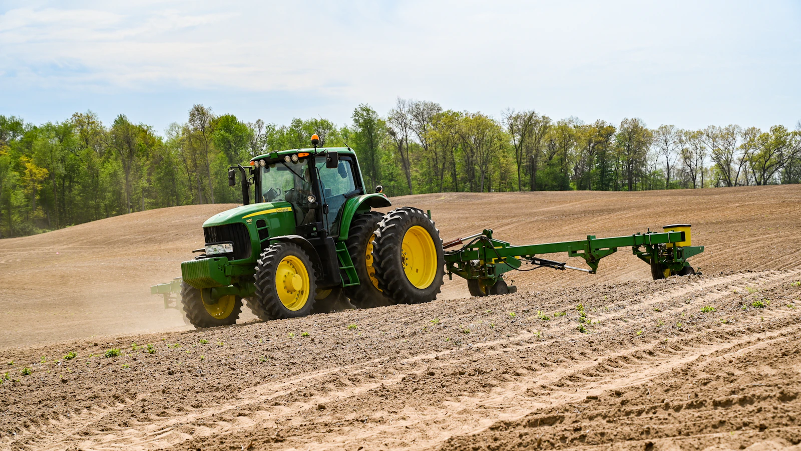 a tractor in a field