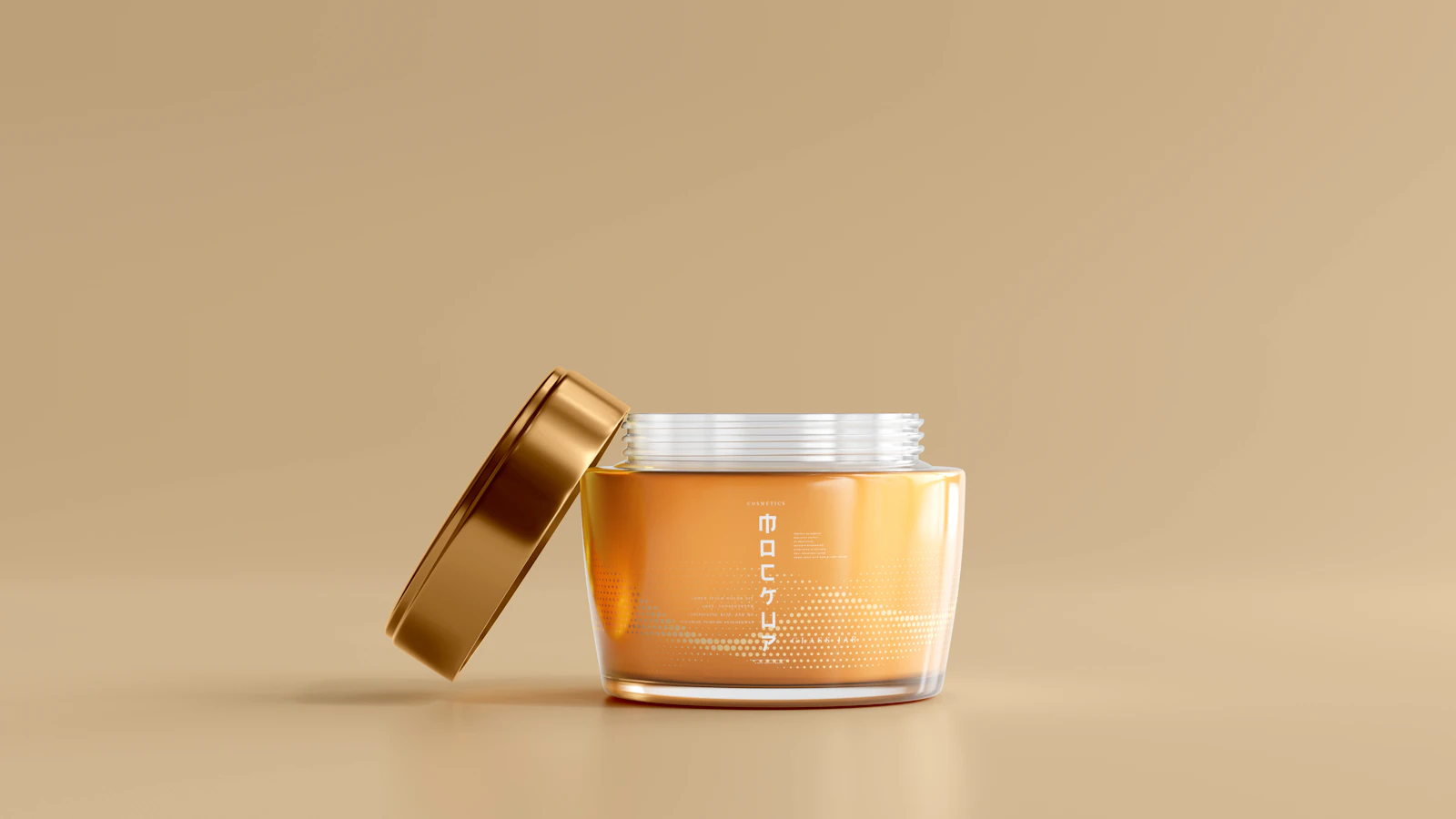 a jar of honey with a gold lid