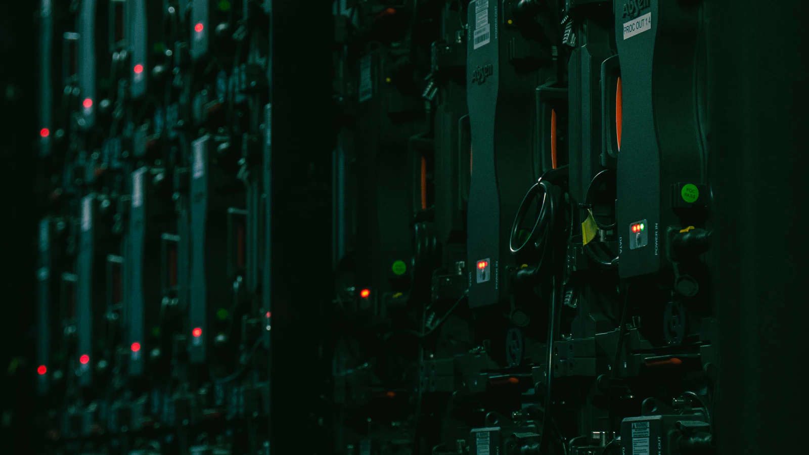 a very large array of electronic equipment in a room