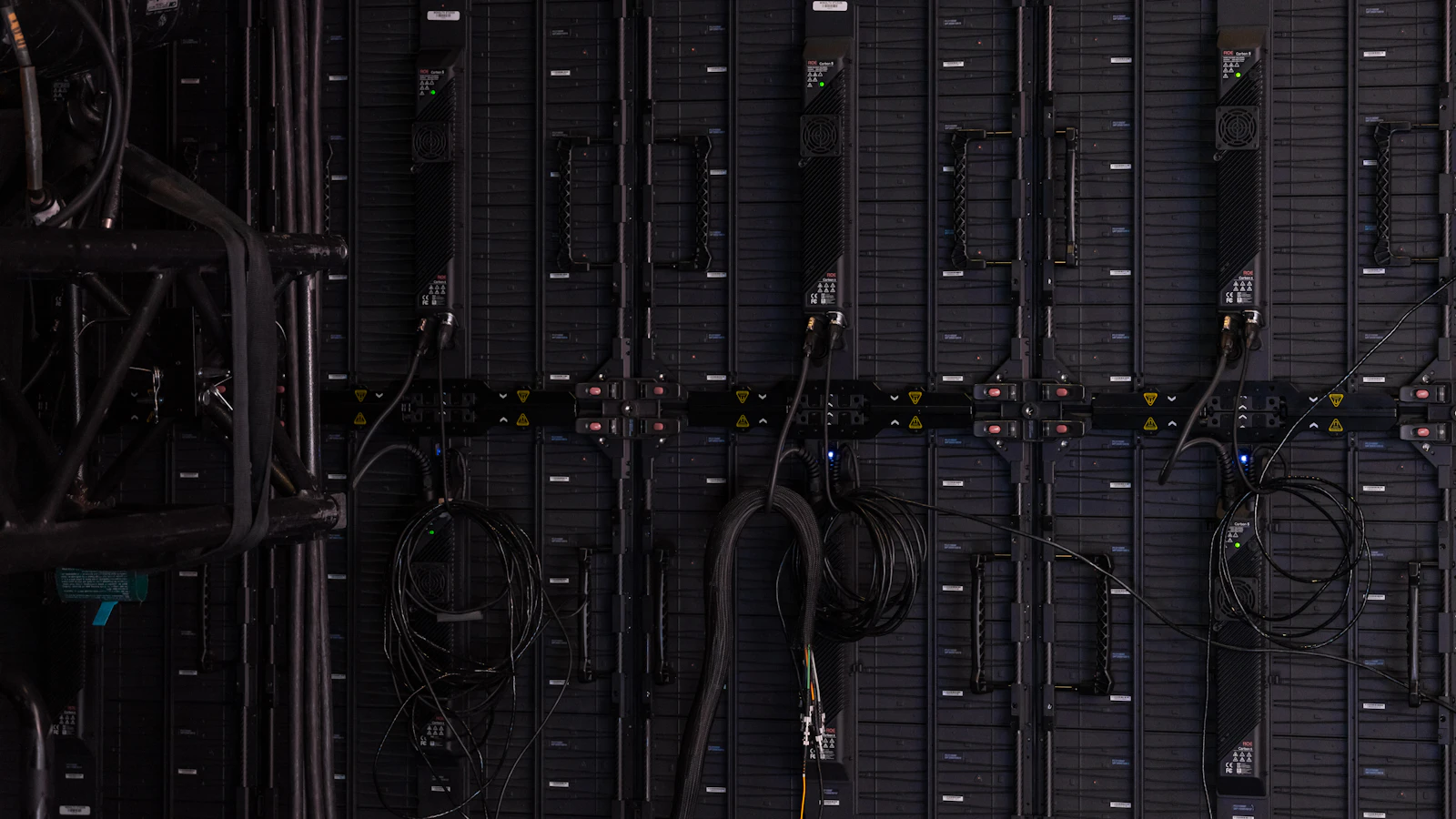 a close-up of a server room