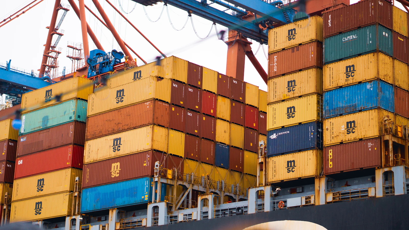 a large cargo ship loaded with lots of containers