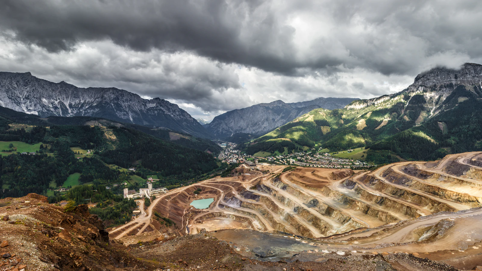 mountain range with terraces